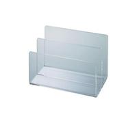 MAUL porte carte en acrylique | Organiseur de bureau élégant pour carte et carte postale | Organisateur avec 2 compartiments | Rangement bureau stable pour bureau et table | Transparent