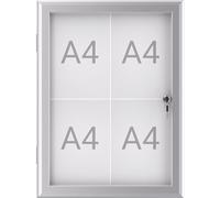 Maul Présentoirs MAULexcite Utilisation pour format de papier: 4 x DIN A4 à lextérieur à labri de la pluie 6653408 aluminium argent 1 pc(s)