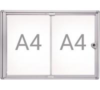 Maul Vitrine A4 MAULextraslim | Cadre A4 avec 2X Pages Din A4 | Cadre en Aluminium et Porte en Verre | Vitrine Murale avec Construction Plate | Verrouillable avec Serrure | Aluminium