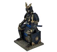 MAUNDEN Medieval Samurai Undead Warrior Resin Statue Ornament for Home Living Room Porch Office Desk Decoration Gift (Blue Gold)