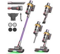 MAUOKE Aspirateur Balai sans Fil, 550W/45Kpa/70Min, 6 in 1 Aspirateur Balai sans Fil Puissant avec LED Écran, Brosse Anti-emmêlement en V améliorée pour Les Poils d'animaux/Tapis/Sols Durs