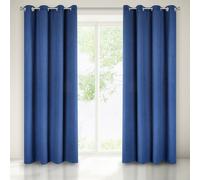 Maureen bleu marine rideau fini Eurofirany avec œillets 140x250