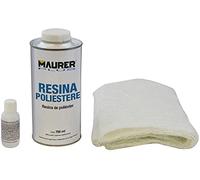Maurer 14075025 Kit de réparation en résine polyester 750 ml avec durcisseur et fibre de verre
