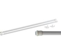 MAURER 5340022 Tringle à rideau extensible 60/105 cm Avec ressort de pression, supports et ventouses (2 pièces) Cranberry