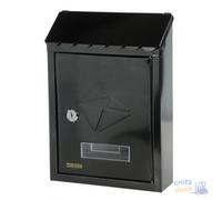 Maurer Boîte Aux Lettres En Acier Verni Avec Toit Ouvrant Noire 21X30X6,8 Cm