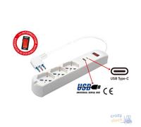 Maurer Multi-Prise 5 Sorties 2P+T16A Schuko + Double Usb Interrupteur Lumineux