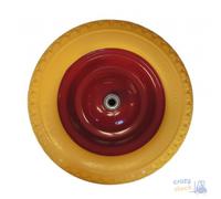 Maurer Roue Pleine Pu Jaune Pour Brouette 170168 Disque Fer Axe Cm 15