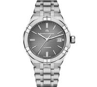 Maurice Lacroix AIKON Date Automatique 1,654 in, boîtier en Acier Inoxydable, résistance à l'eau 20 ATM, Cadran imprimé Clous de Paris Gris