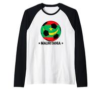 Mauritania Football Team Mauritania Drapeau en jersey pour fans de football Manche Raglan