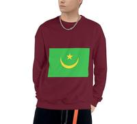 Mauritanie Drapeau Patriotique Mauritanie Drapeau Graphique Sweatshirt À Capuche Homme Sweatshirt Col Rond pour Usage Quotidien Activités De Loisirs Plein Air Pique-Niques
