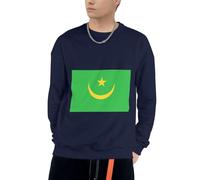 Mauritanie Drapeau Patriotique Mauritanie Drapeau Graphique Sweatshirt À Capuche Homme Sweatshirt Col Rond pour Usage Quotidien Activités De Loisirs Plein Air Pique-Niques