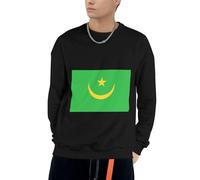 Mauritanie Drapeau Patriotique Mauritanie Drapeau Graphique Sweatshirt À Capuche Homme Sweatshirt Col Rond pour Usage Quotidien Activités De Loisirs Plein Air Pique-Niques