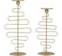 Mauro Ferretti Bougeoir Alid - Set de 2 pièces 25x16x51 cm & 20x16x43 cm or