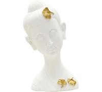 Mauro Ferretti Buste de Bouddha 21,5x16x35 cm or blanc brillant