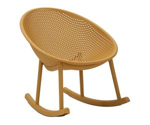 Mauro Ferretti Chaise à bascule Ibiza moutarde en polypropylène 66 x 88 x 80 cm