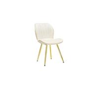 Mauro Ferretti - Chaise en métal doré et tissu Space (Lot de 2) crème et doré