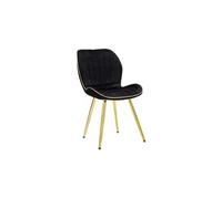 Mauro Ferretti - Chaise en métal doré et tissu Space (Lot de 2) noir et doré Noir et doré