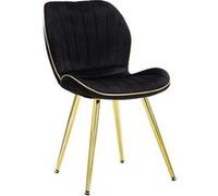 Mauro Ferretti - Chaise en métal doré et tissu Space (Lot de 2) noir et doré