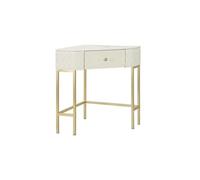 Mauro Ferretti - Console d'angle effet matelassé Sharon 84.5 x 60 x 77 cm Blanc et Doré