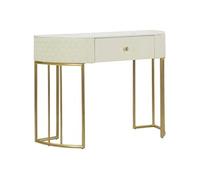 Mauro Ferretti - Console effet matelassé Sharon 100 x 40 x 75 cm Blanc et Doré