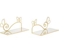 Mauro Ferretti Console murale papillon set de 2 pièces 41,5x18x21 cm or