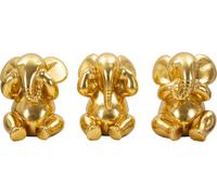 Mauro Ferretti Décor éléphant Set de 3 unseen heard to speak 15,5x20,5 gold