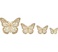 Mauro Ferretti décoration murale papillons set de 4 pcs 35x2x2916x2x12 cm or