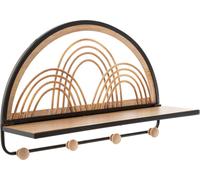 Mauro Ferretti étagère murale Oporto avec crochets 46x15,5x30 cm noir marron