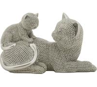Mauro Ferretti figurine décorative chat Sparky avec chaton 19x9x13 cm argenté