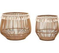 Mauro Ferretti Fuji 2-piece basket set Ø 47x39.5-34x36.5 cm brown
