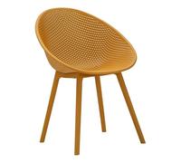 Mauro Ferretti Ibiza Lot de 2 chaises en polypropylène moutarde 59 x 59 x 83 cm