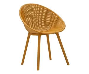 Mauro Ferretti Ibiza Lot de 2 chaises en polypropylène moutarde 59 x 59 x 83 cm