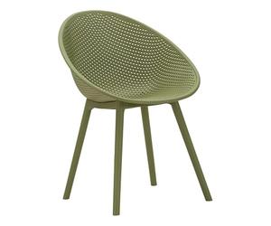 Mauro Ferretti Ibiza Lot de 2 chaises vertes en polypropylène 59 x 59 x 83 cm