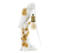 Mauro Ferretti Italian Design Lampe de Table Perroquet 20 x 20 x 50,5 cm en Fer et Polyester doré et Blanc