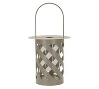 Mauro Ferretti Italian Design Lanterne Saturne Twist métal Verre Taupe Ø 23 x 43