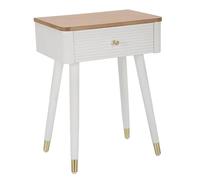 Mauro Ferretti Italian Design Table de Chevet Matera 45 x 32 cm Bois Blanc et Marron