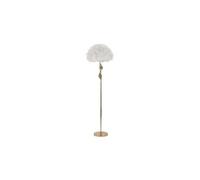 Mauro Ferretti - Lampadaire en métal abat-jour plumes Slim 50 x 165 cm Doré et Blanc