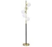 Mauro Ferretti - Lampadaire Glamy en métal noir et doré 30 x 160 cm
