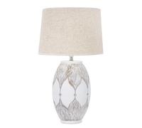 Mauro Ferretti Lampe de table Athènes Ø 38 x 67 cm en résine, blanc et marron