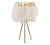 Mauro Ferretti Lampe de table Feather Stand Ø 40 x 60 cm en métal et plastique, or et blanc