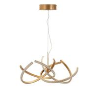 Mauro Ferretti Lustre LED Celtic, aluminium, or/blanc, 120 x 62 cm