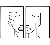 Mauro Ferretti Panneau mural Tribal Simply Set 2 pcs. 60x1x80 cm noir