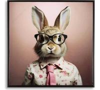 Mauro Ferretti papier peint photo Lapin avec cadre 62,5x2,8x62,5 cm rose