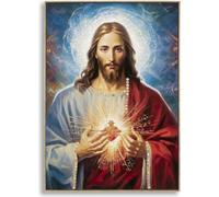 Mauro Ferretti peinture murale Jésus avec cadre 72x4x102 cm