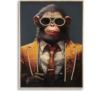 Mauro Ferretti peinture murale Monky 52,5x2,8x72,5 cm orange noir