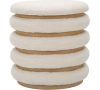 Mauro Ferretti Pouf Damaskus Line rond Ø 40x42 cm naturel