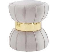 Mauro Ferretti - Pouf en tissu avec surpiqures Flower 40 x 44 cm gris Gris G