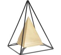 Mauro Ferretti Sculpture Pyramide avec cadre métallique 15x15x21 cm or-noir