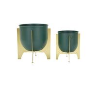 Mauro Ferretti – Set de 2 cache-pots en métal coloré Grent Shet G Vert