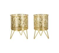 Mauro Ferretti - Set de 2 cache-pots en métal doré Naty
